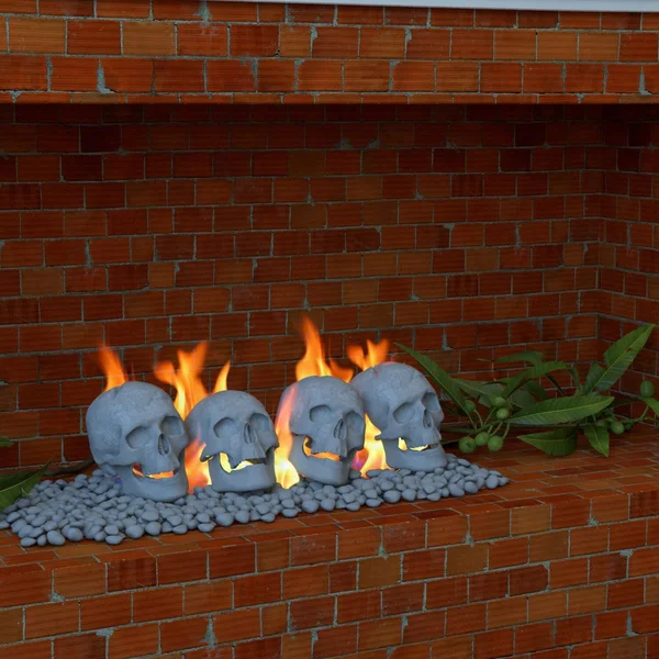 Regal Flame Human Skull Ceramic Wood Large GAS Fireplace Logs Logs for All Types