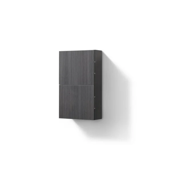 KubeBath Bliss 14x22 Wide by 24x22 High Linen Side Cabinet with One Door in High Gloss Gray Oak Finish - ALT24-HGGO