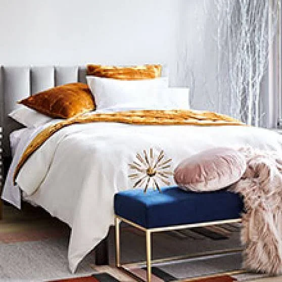 Channel Tufted Headboard Twin, Deco Weave, Pearl Gray