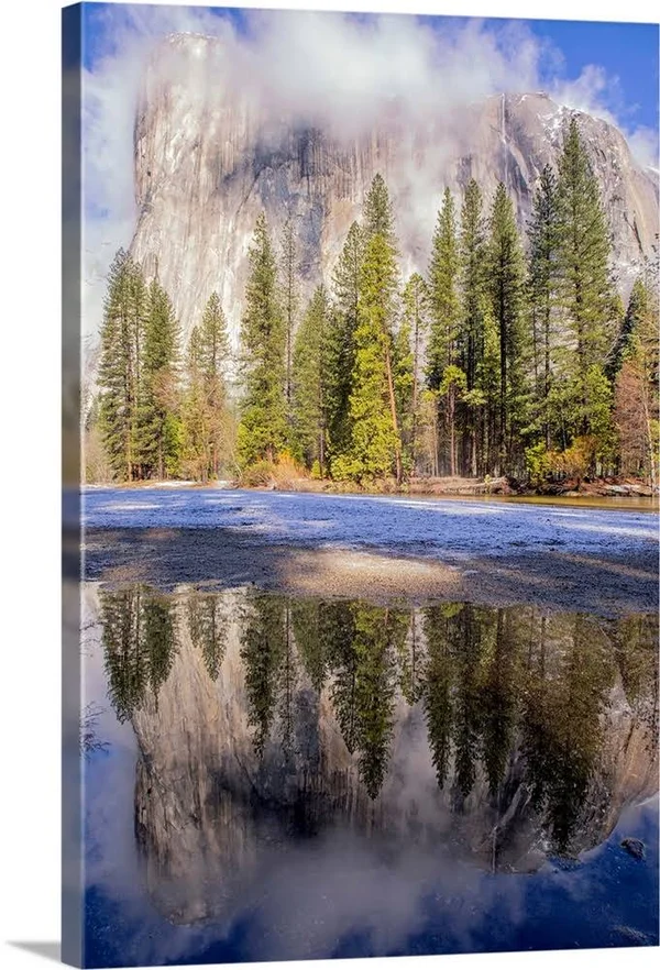 El Capitan with Reflection in Merced River, Yosemite National Park, California, Canvas Wall Art, 16x24, Great Big Canvas