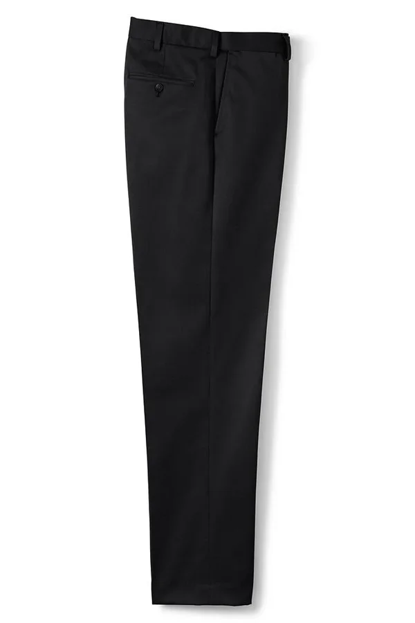 Men's Comfort Waist No Iron Twill Dress Pants - Lands& End - Black - 33