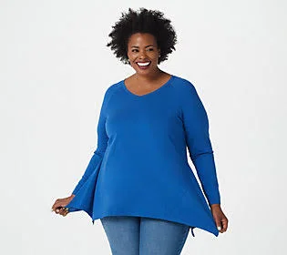 Isaac Mizrahi Live! Seamed Knit Top - Size XX-Small, Yacht Blue