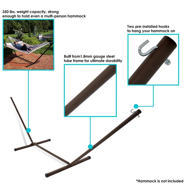 Sunnydaze Decor 12& Heavy-Duty Steel Hammock Stand - Bronze