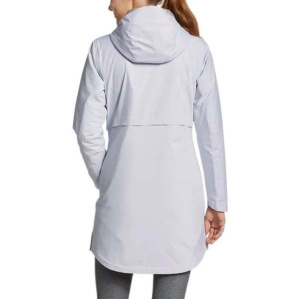 Eddie Bauer Women's Cloud Cap Stretch Insulated Trench Coat - Beige - XXL