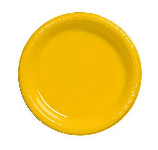 Creative Converting 28102131B School Bus Yellow Banquet PLATE, Plastic, Solid Bulk (Case of 600)