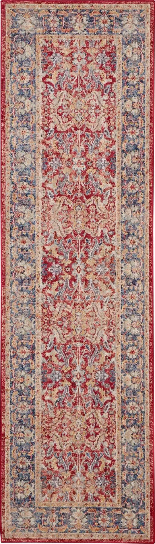 Nourison Global Vintage GLB02 Area Rug - Red, 2&4x22 x 8& Runner