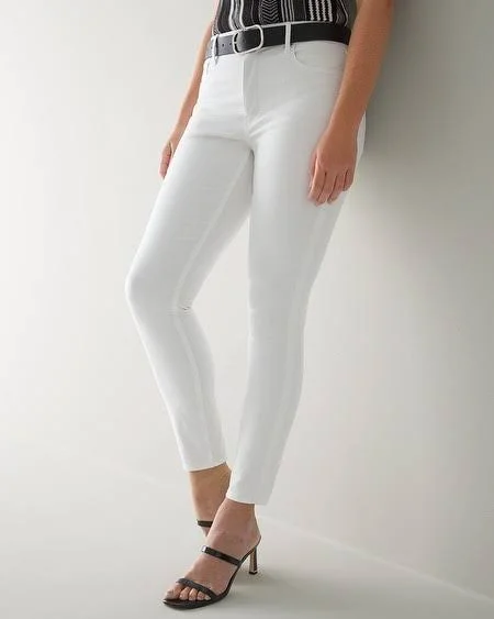 Women's Curvy-Fit High-Rise Sculpt Skinny Jeans - White, Size 14 - Long by White House Black Market