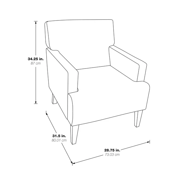 Osp Home Furnishings Carrington Armchair Avignon Sky Multi-Color Fabric and Solid Wood Espresso Legs