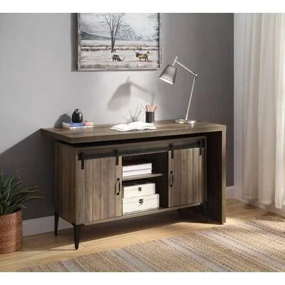 Betsons L-Shape Desk Gracie Oaks Color (Top/Frame): Rustic Oak/Black