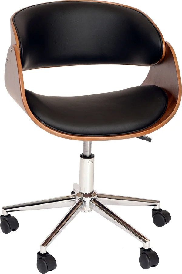 Julian Modern Chair Black Walnut Veneer Back Chrome Armen Living