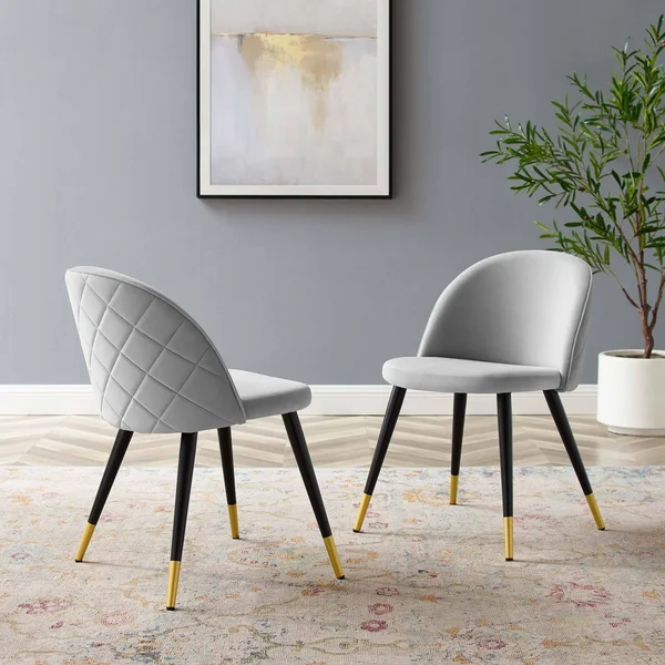 Cordial Performance Velvet Dining Chairs Set of 2 Dusty Rose Modway