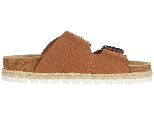 J/Slides Leighton Women's Shoes Tan Embossed Leather : 10 M