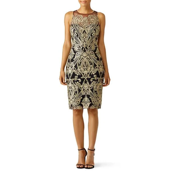 Marchesa Notte - Golden Fiore Sheath