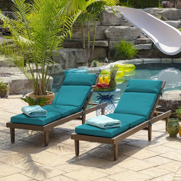 Arden Selections 29.5x22 x 21x22 Leala Texture Outdoor Chaise Lounge Cushion Lake Blue