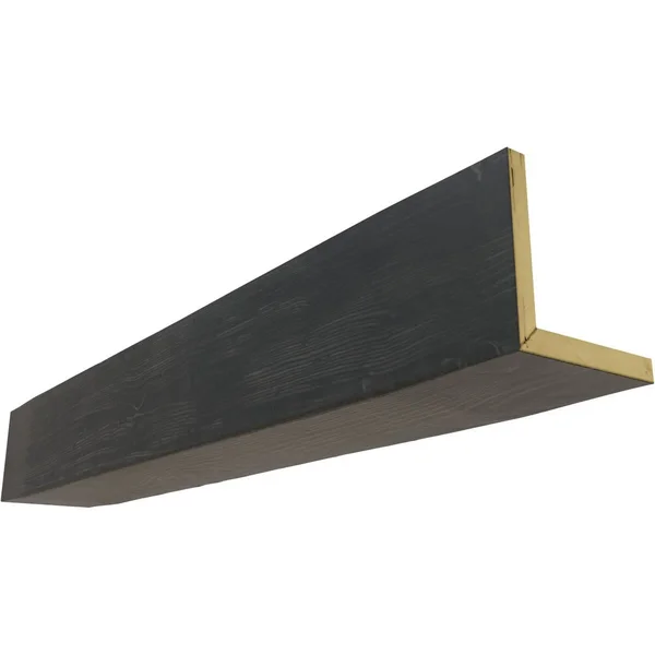 Ekena Millwork BMSD2C0080X040X168ES 8x22W x 4x22H x 14&L 2-Sided (L-beam) Sandblasted Endurathane Faux Wood Ceiling Beam, Aged A