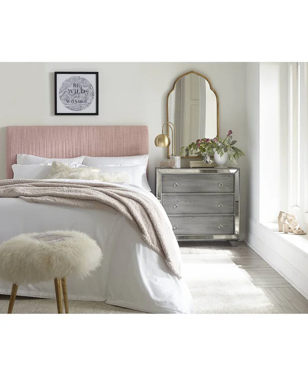 Layla King Pleated Headboard - Quick Ship - Gray