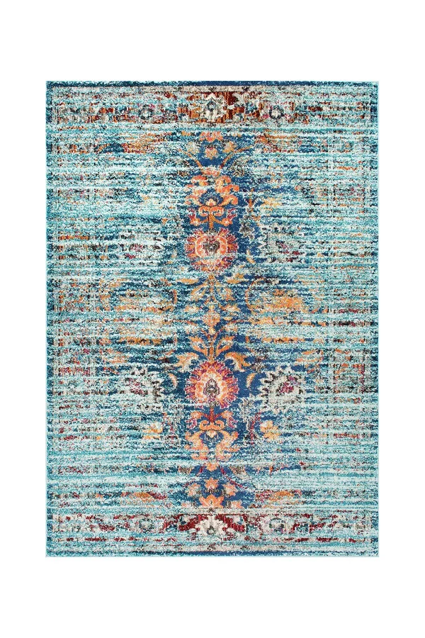 nuLOOM Sheilah Vintage Floral Aqua 5& 3x22 x 7& 7x22 Area Rug