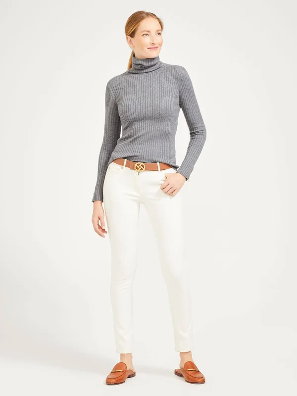 J.Mclaughlin Women's Arlette Turtleneck Heather Grey, Size Extra Small