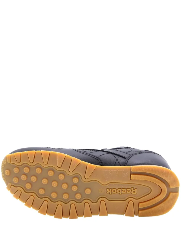 Reebok Classic Leather Black/Gum Preschool Kids& Shoes - Size: 1.5