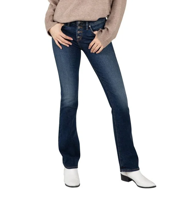 Silver Jeans Co. Women's Suki Mid Rise Slim Bootcut Jeans