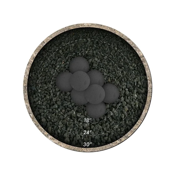 Pewter Gray, Ceramic Fire Balls, 2 inch Set of 30