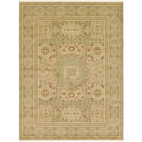 Unique Loom Jackson Palace Rug (Light Green - 8& x 8& Round)