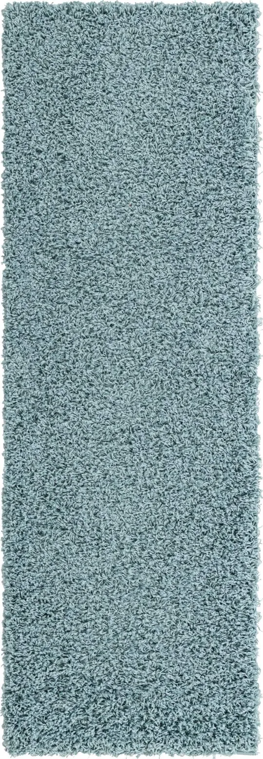 Unique Loom 3151388 5 x 8 ft. Solid Shag Oval Rug Slate Blue