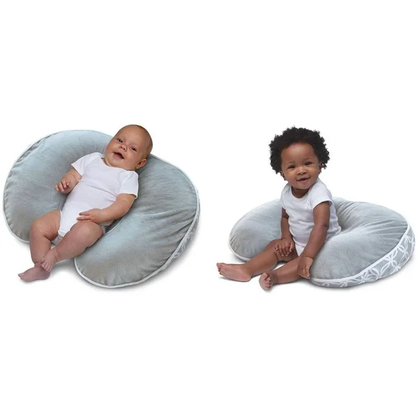 Boppy Luxe Nursing Pillow and Positioner - Ring Toss Gray