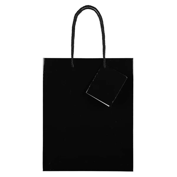 Jam Glossy Gift Bags, 8 x 10 x 4, Black, 100/Pack, Medium