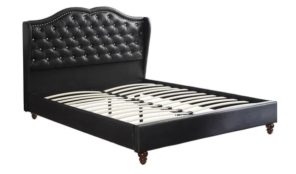 Magnificent Faux Leather Upholstered Full Size Bed Black