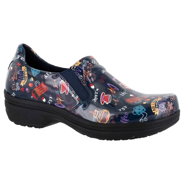 Easy Works by Easy Street Bind Work Shoes 10 M Bright Circle Patent