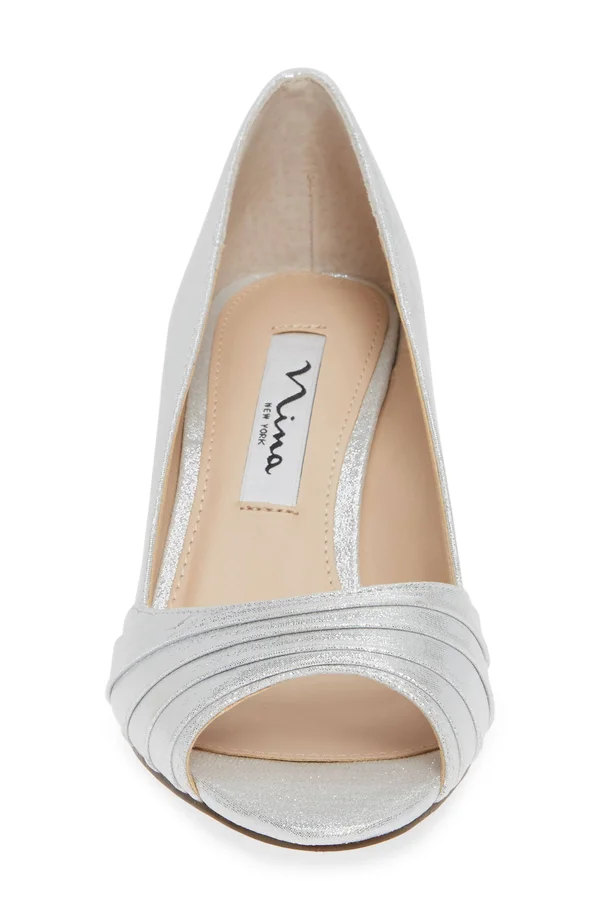 Women's Nina Chezare Open-Toe Pump - Size: 5, Blue