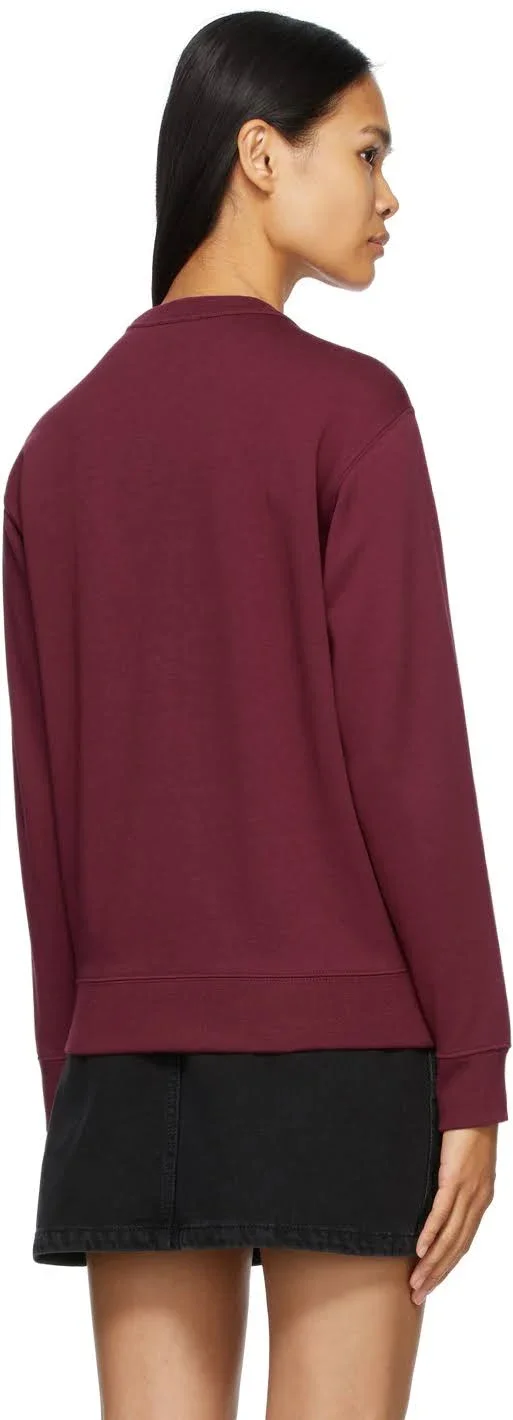 Kenzo Burgundy Velvet Tiger Head Sweatshirt