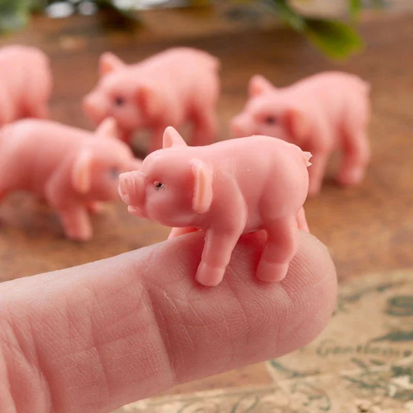 Dollhouse Miniature Pink Baby Pigs - True Vintage - 1'' x 1/2'', Craft Supplies, Doll Making Supplies from Factory Direct Craft