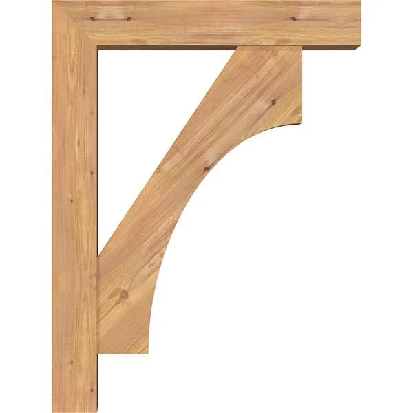 Ekena Millwork 1464447 5 1/2x22W x 24x22D x 32x22H Westlake Block Smooth Bracket w/ Offset Brace, Western Red Cedar