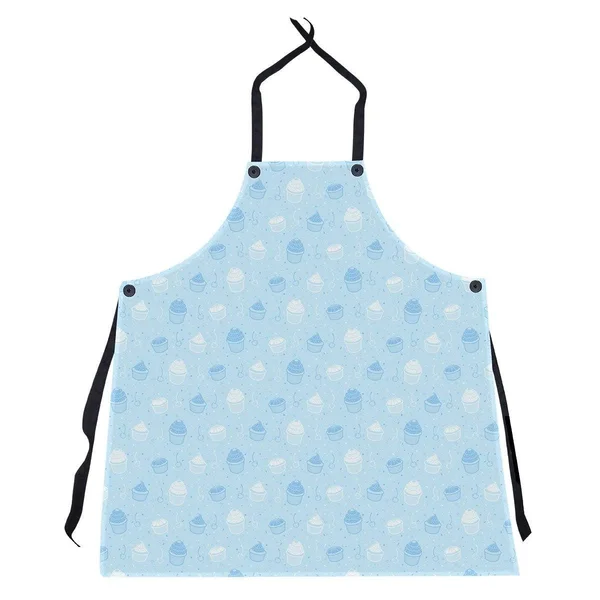 Striped Cupcake Pattern Apron - 27 x 30 - Pink & White