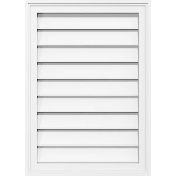Vertical Surface Mount: Functional - Brickmould Frame PVC Gable Vent Ekena Millwork Size: 26x22 W x 30x22 L