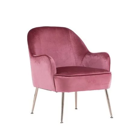 Dodocool Modern Soft Material Red Ergonomics Accent Chair Living Room Chair Bedroom Chair Home Chair with Gold Legs and Adjustab