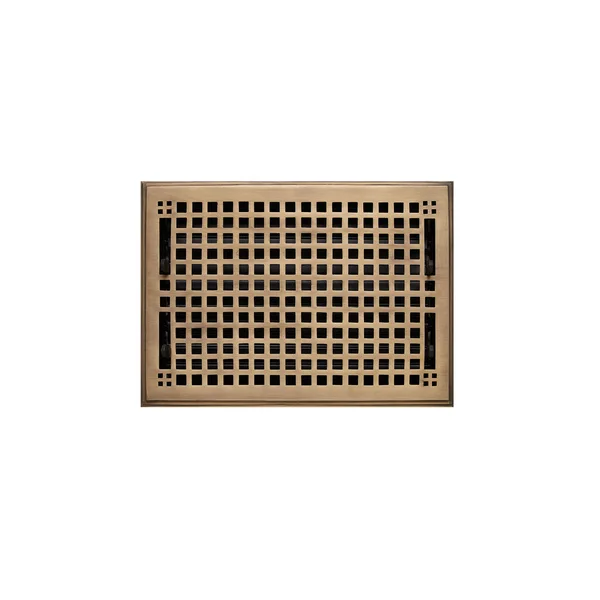Mission Brass Floor Register - Antique Brass 8x22x10x22 (9-3/4x22x11-1/2x22 Overall) - Signature Hardware 302131
