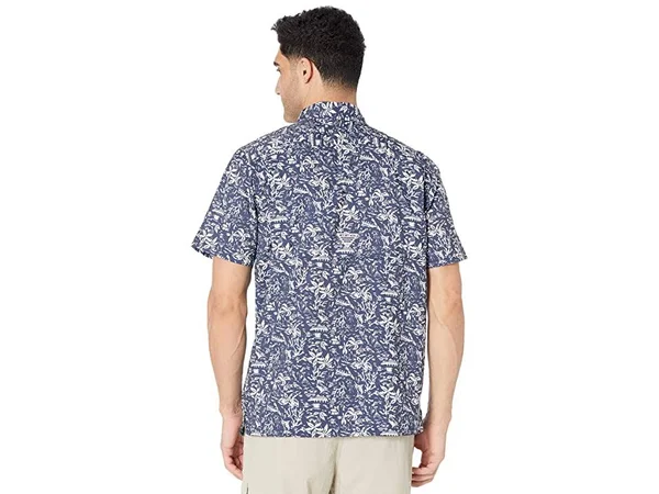 Columbia Men's Super Slack Tide Camp Shirt - XXL - Collegiate Navy Kona Print