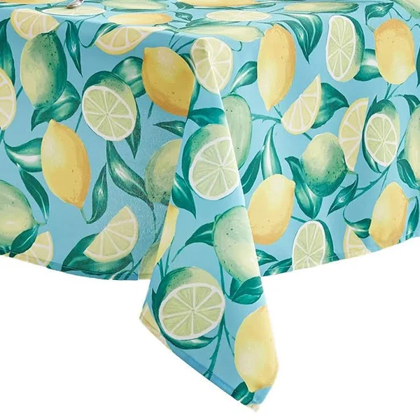 Elrene Oblong Lemon Grove Stain Resistant Indoor Outdoor Tablecloth