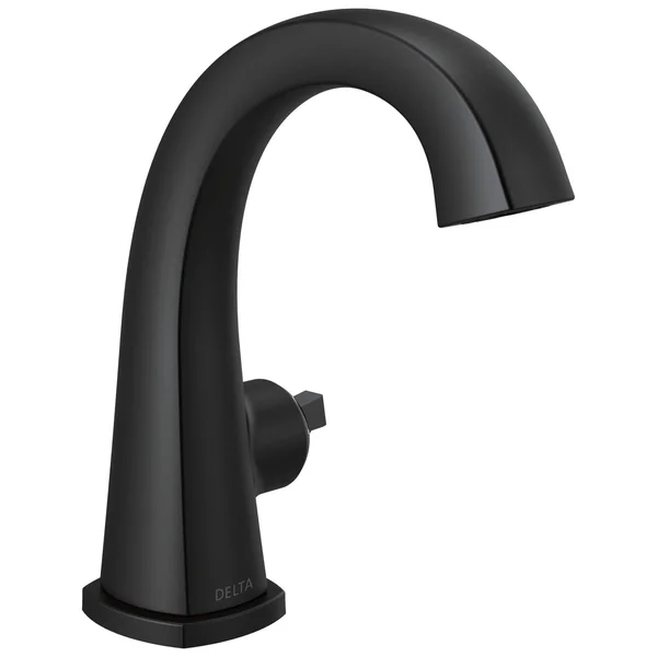 Delta Faucet 577-BLMPU-LHP-DST Bathroom Faucet-Less Handle Single Hole, Matte Black