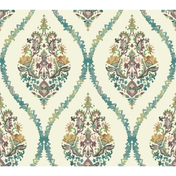 Waverly Garden Party Damask Wallpaper - Jewel