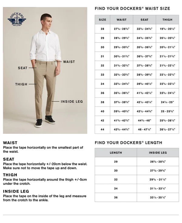 Dockers Men's Slim Fit City Tech Trousers - Black 32x29