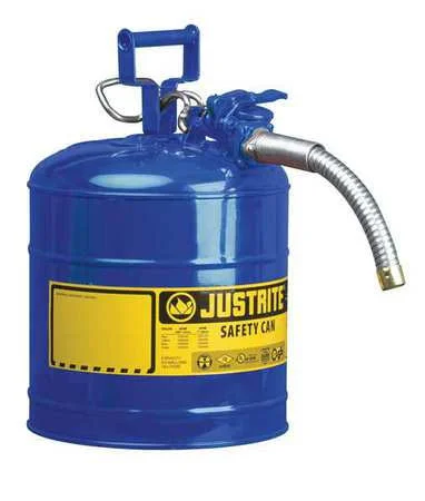 Justrite 7225430 Green Type II Safety Can, 1x22 Hose, 2.5 Gallon