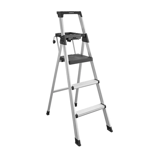 Cosco 20502ABL1E Signature Series Step Ladder, 5ft, Aluminum