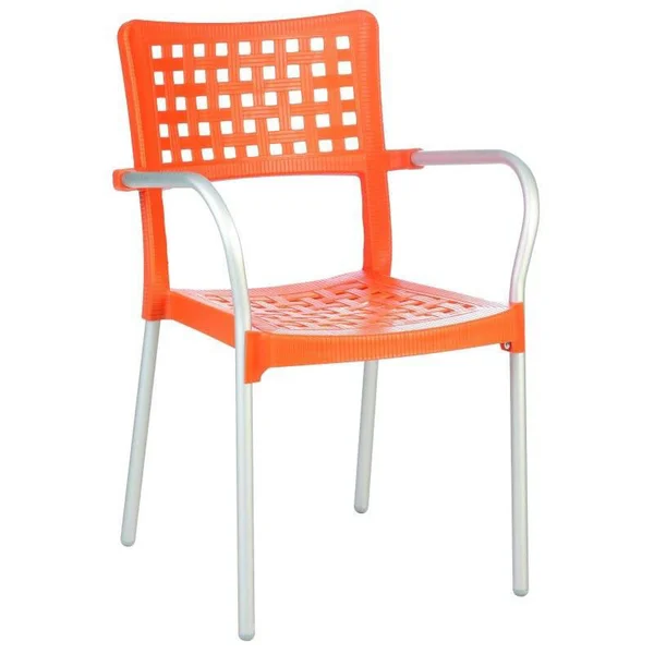 Compamia ISP041-ORA Gala Resin Dining Arm Chair Orange (Set of 4)