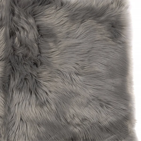 5x7 Soft and Plush Octo Pelt Faux Sheepskin Shag Rug Silver/Grey Silver