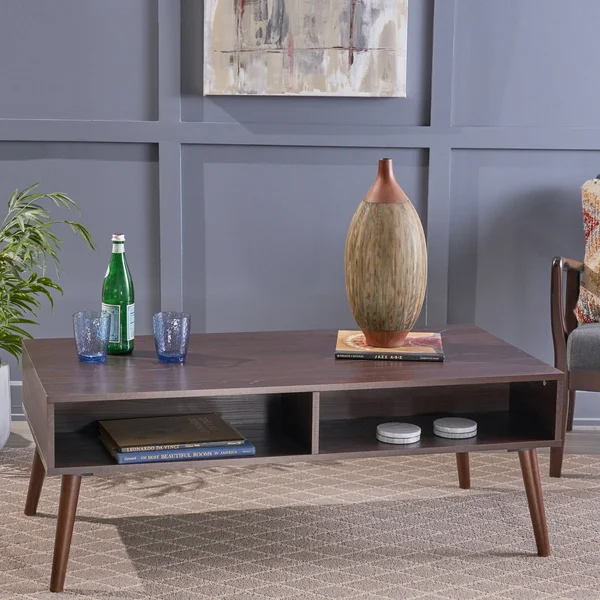 Christopher Knight Home Azzura Mid Century Modern Faux Wood Coffee Table by, Size: Walnut, Brown