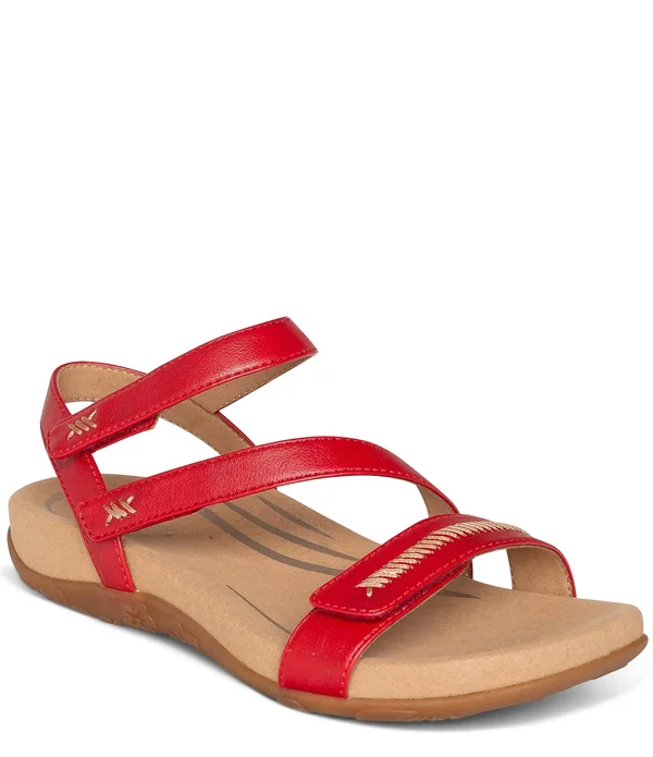 Aetrex Women's Gabby Adjustable Sandal - Red - 38